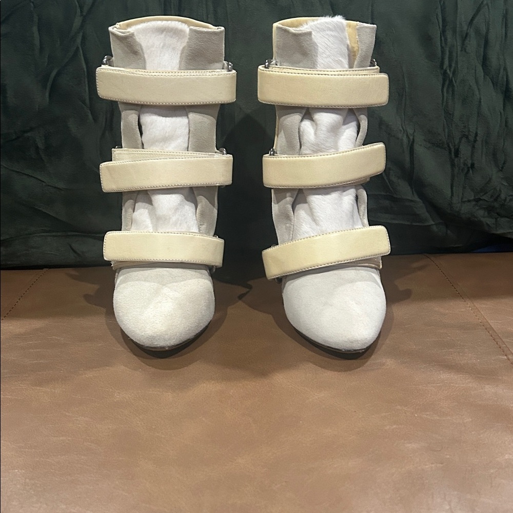 Isabel Marant Beige Women's Purdey Wedge Boots